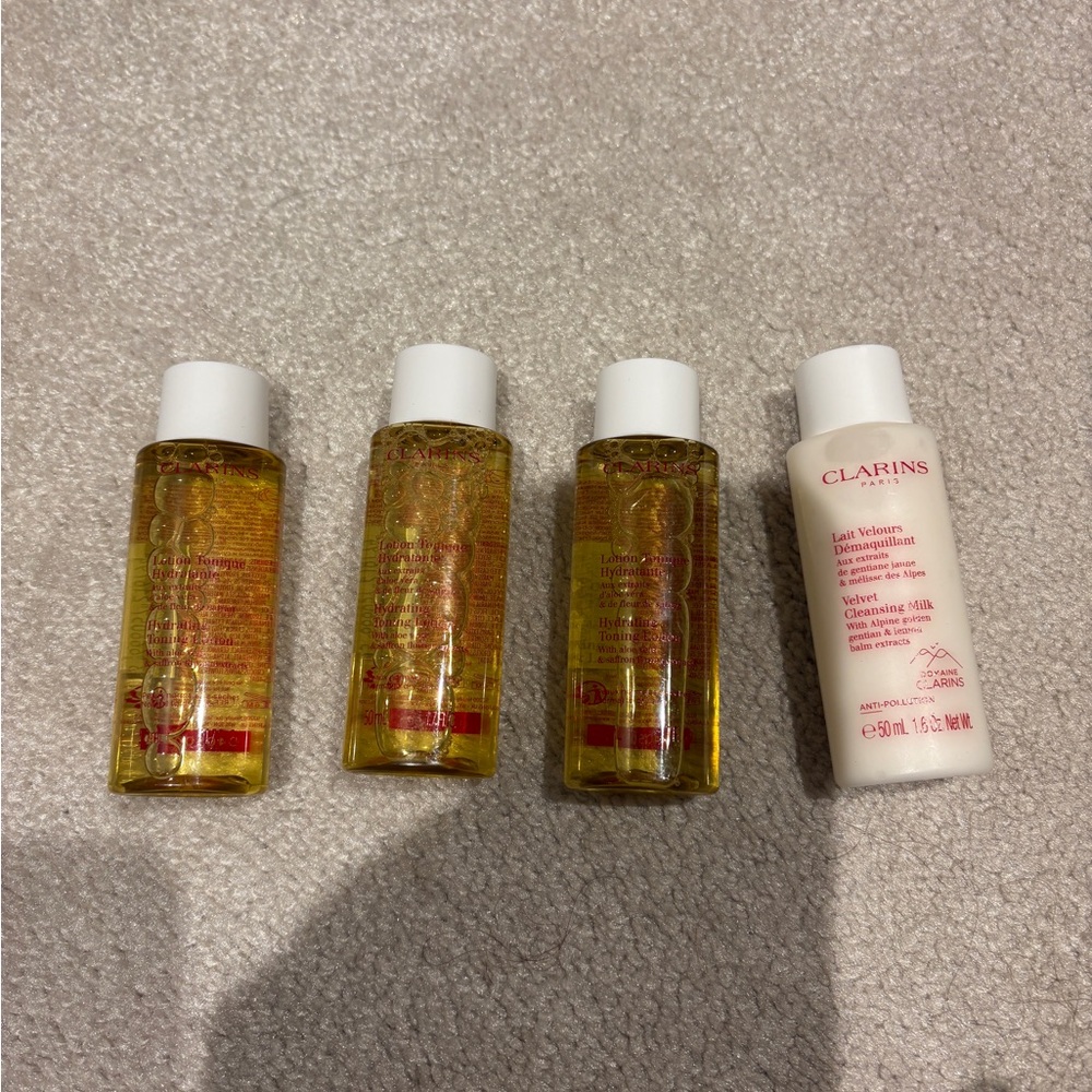 Clarins Skincare Collection with hydrating toning lotion & velvet cleansing milk